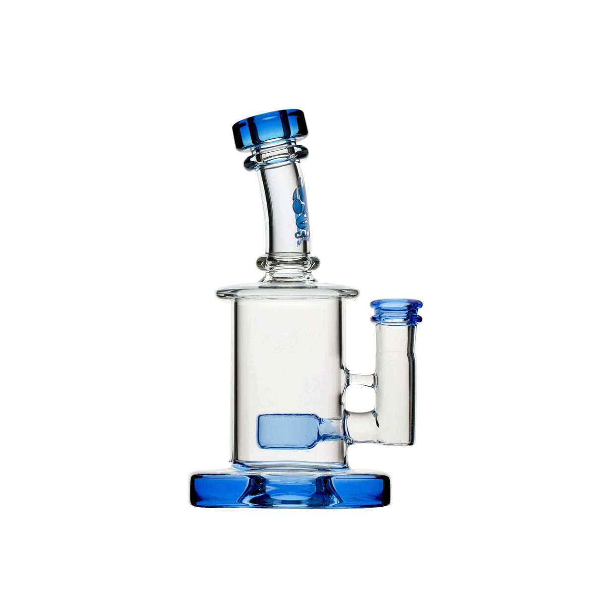 Calibear Colored Mini Can Dab Rig | 6.5" Glass Bubbler with Flower of Life Perc enlarged view