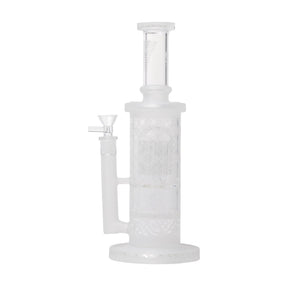 Human Grade Sacred Straight Sandblasted Glass Water Pipe