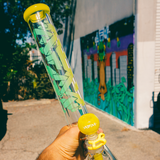 18" AFM Phoenix 9mm Clear Glass Beaker Bong Bundle Set