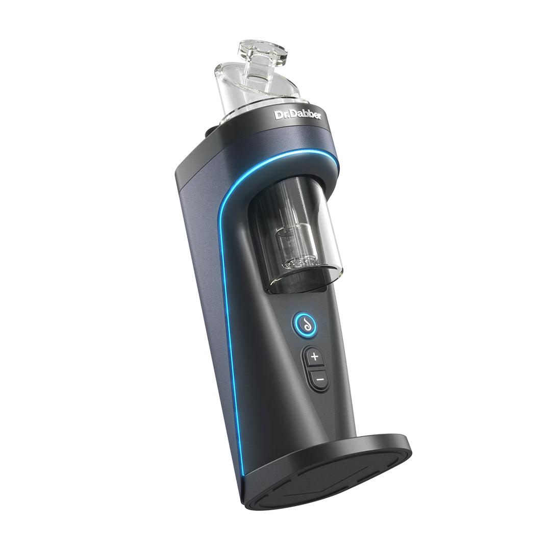 Angled view of the Dr. Dabber Switch 2 showing the glass attachment