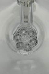 TAG - 6.5" Micro 6 Arm Tree w/ Bellow Base 50x5MM (14MM Female) Wavy Laser Engraved Logo - Clear .01 (QZ-072T-2431LE.04)