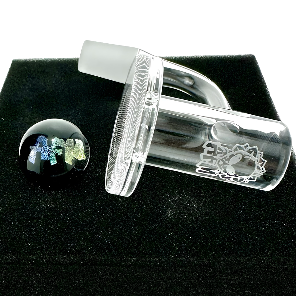 AFM Fireworks Quartz Dab Banger Set – 20mm Flat-Top Premium Quartz Nail Kit with Grid Bottom & Pearls