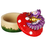 Caterpillar Mushroom Polyresin Trinket Box - 3.5" x 4.5"