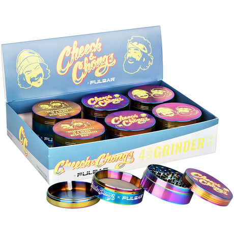 6 件裝展示 - Cheech & Chong's x Pulsar 金屬研磨器 - 彩虹色 / 4 件式 / 2.5 吋