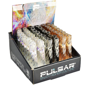 48入展示包 - Pulsar 彩虹扭紋玻璃單吸管 - 4英吋/綜合色