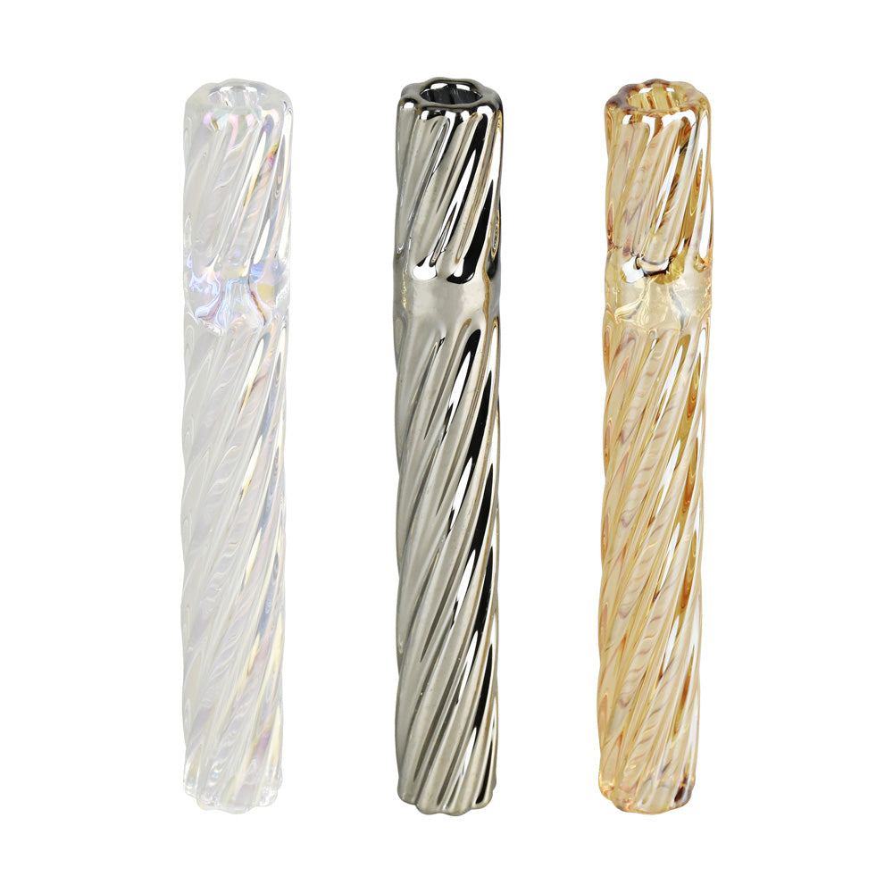 48PC DISP - Pulsar Rainbow Twist Glass One Hitter - 4"/Asst