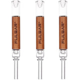 3CT BUNDLE - Pulsar Quartz & Wood Deco Dab Straw - 5.75"