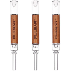 3CT BUNDLE - Pulsar Quartz & Wood Deco Dab Straw - 5.75"