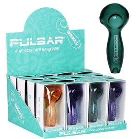 16CT DISPLAY - Pulsar Glass Ashcatcher Spoon - 4"/ Assorted Colors