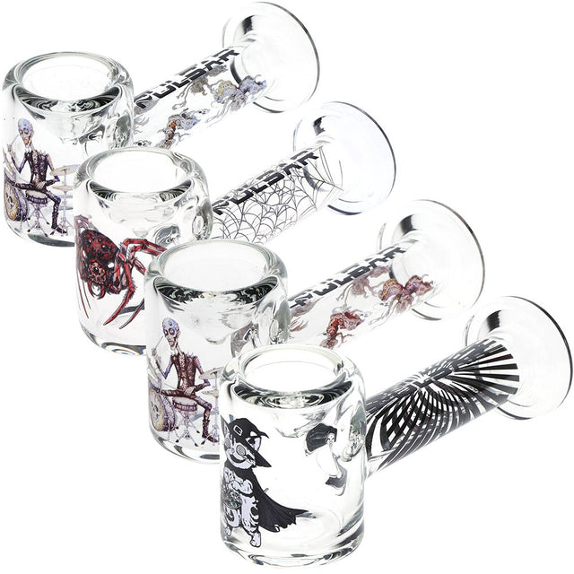 4CT BUNDLE - Pulsar Halloween Glass Hand Pipe Version 2 -  4.5" / Assorted Designs