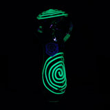 6CT BUNDLE - SeshGear Glowing Squiggles Glass Spoon Pipe - 4" / Assorted Colors