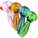 4CT BUNDLE - Pulsar Glycerin Prism Spoon Pipe - 4.8" / Amber, Green, Pink, Teal