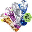 4CT BUNDLE - SeshGear Glycerin Sparkle Spoon Pipe - 5" / Blue, Clear, Orange, Purple