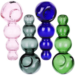 PACK DE 4 UDS. - Pipa de cuchara esférica Pulsar - 4" / Azul, Verde, Rosa, Humo