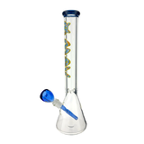 THE FLUFFY CLOUD 9mm 18" thick blue top colored beaker bong+ matching stem and bowl