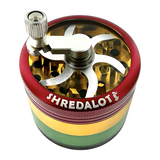 AFM Sir Shredalot Crank Top 4-Piece Metal Herb Grinder – 63 mm Aluminum Grinder
