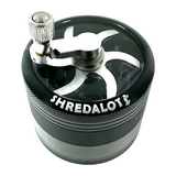 AFM Sir Shredalot Crank Top 4-Piece Metal Herb Grinder – 63 mm Aluminum Grinder