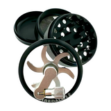 AFM Sir Shredalot Crank Top 4-Piece Metal Herb Grinder – 63 mm Aluminum Grinder