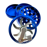AFM Sir Shredalot Crank Top 4-Piece Metal Herb Grinder – 63 mm Aluminum Grinder