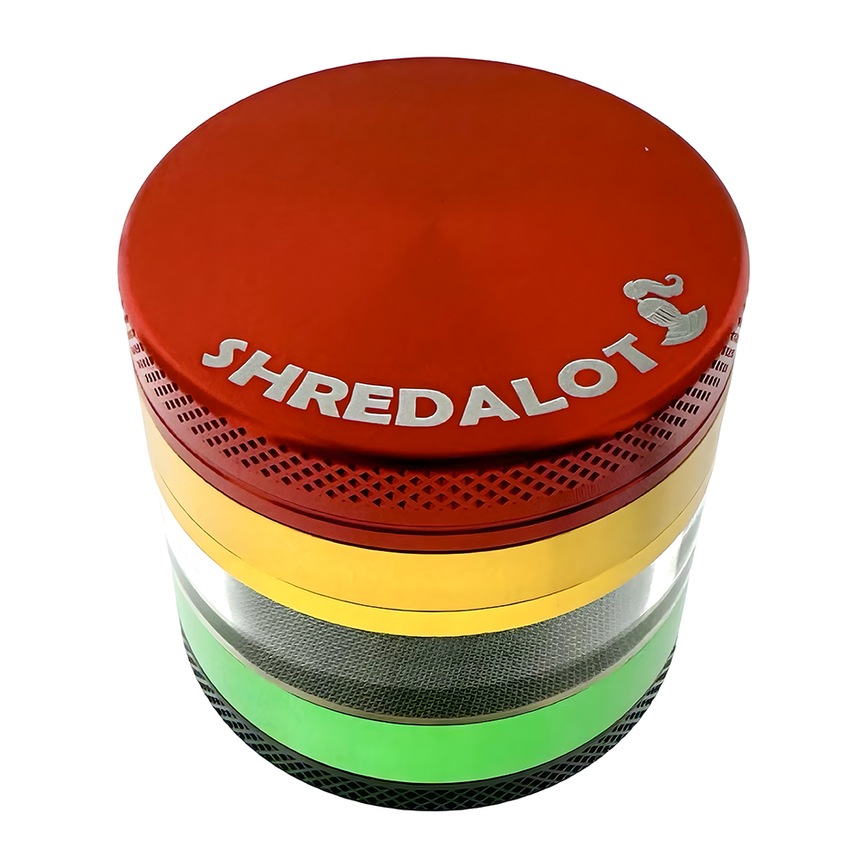 AFM Sir Shredalot Window Chamber 4-Piece Metal Herb Grinder – 63 mm Aluminum Grinder