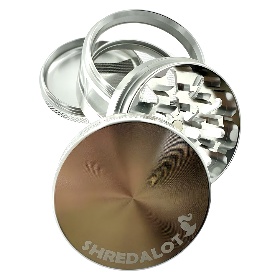 AFM Sir Shredalot Window Chamber 4-Piece Metal Herb Grinder – 63 mm Aluminum Grinder