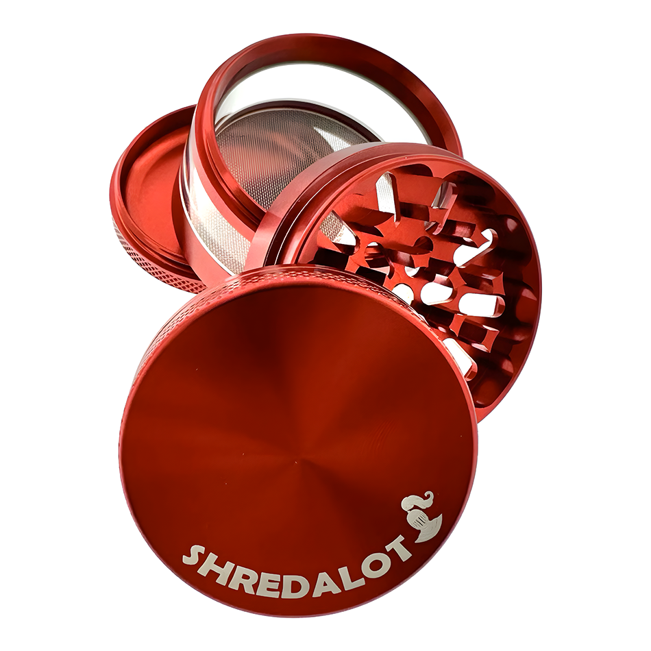 AFM Sir Shredalot Window Chamber 4-Piece Metal Herb Grinder – 63 mm Aluminum Grinder