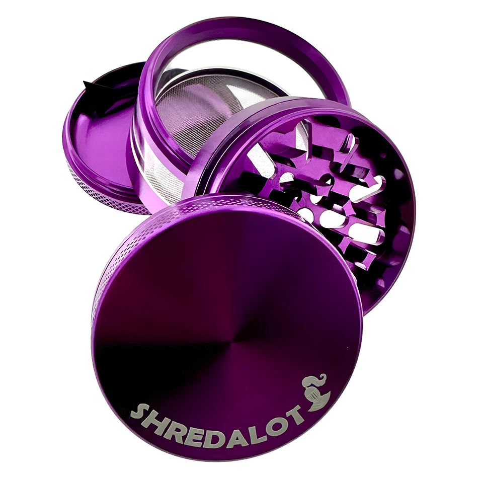AFM Sir Shredalot Window Chamber 4-Piece Metal Herb Grinder – 63 mm Aluminum Grinder