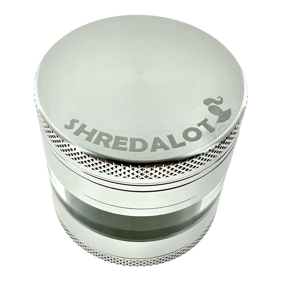 AFM Sir Shredalot Window Chamber 4-Piece Metal Herb Grinder – 63 mm Aluminum Grinder