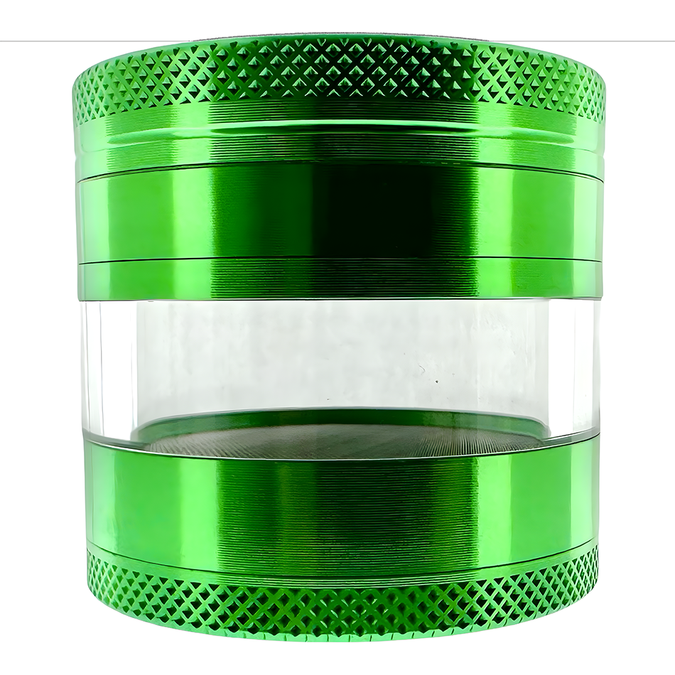 AFM Sir Shredalot Window Chamber 4-Piece Metal Herb Grinder – 63 mm Aluminum Grinder