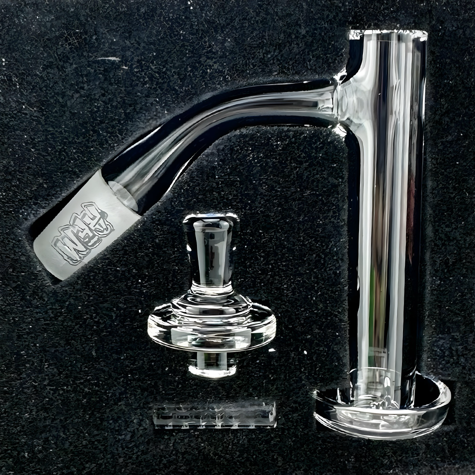 AFM Milky Way Quartz Dab Banger Set – 20mm Flat-Top Premium Quartz Nail Kit with Tower Spinner & Spaceship Cap