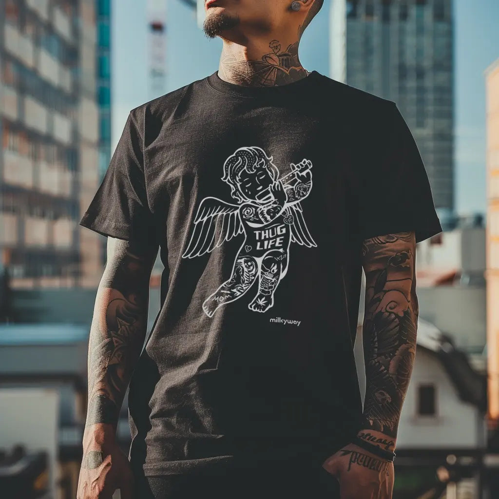 An Angels Thug Life Cotton T-shirt
