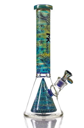MK Glass 電鍍雕刻金字塔藝術燒杯