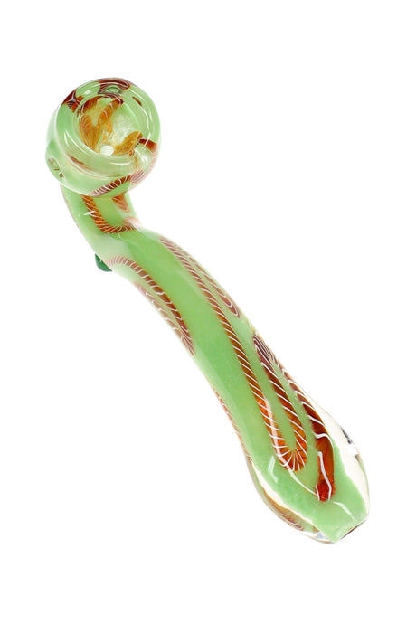 Pipa de vidrio Sherlock «Frit Wizard» con rayas – 6½″ – Colores surtidos