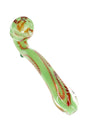 Striped Frit Sherlock Glass Pipe “Frit Wizard” – 6½″ – Assorted Colors