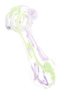 Clear Neon Squiggle Glass Spoon Pipe “Candy Scribble” – 4″ – Assorted Colors