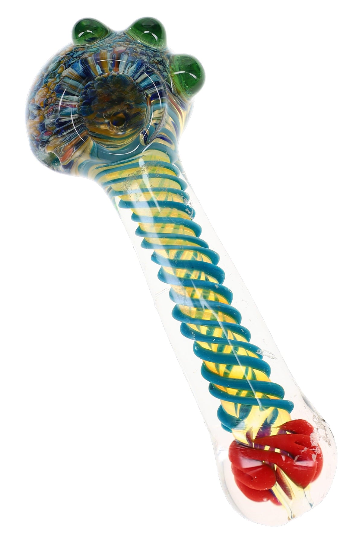 銀燻玻璃碎花紋條紋煙斗 “Orbit Stripe” – 5吋 – 款式隨機