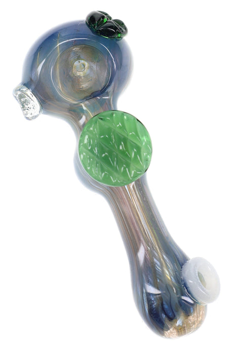 Pipa de vidrio "cuchara" con ahumado de plata "Dije de hoja" – 5″ – Surtido
