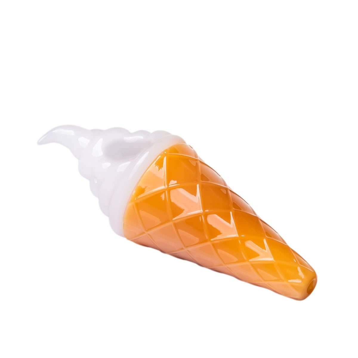 硼矽玻璃冰淇淋造型手持菸斗 “Cone Zone” – 4½″
