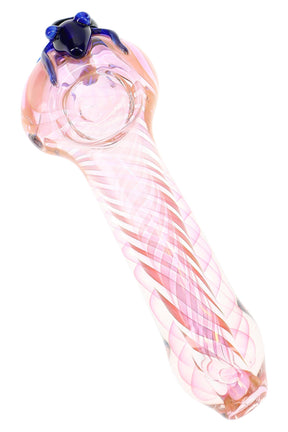 Color Changing Fumed Spiral Glass Spoon Pipe “Critter Twist” – 5″ – Assorted
