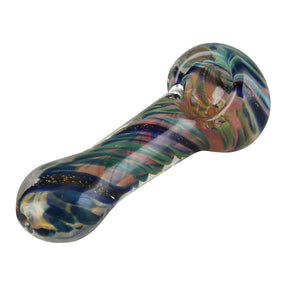 螺旋式燻燒七彩玻璃湯匙型菸斗