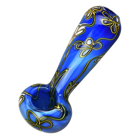 迷幻花卉雙層玻璃菸斗 - 5 英寸