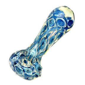 燻製氣泡編織玻璃煙斗 - 4.25英吋 / 顏色隨機