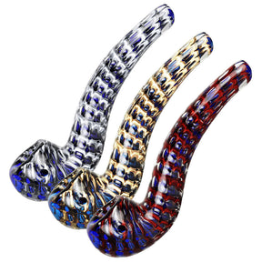 雙色條紋泡泡玻璃長菸管 - 6 英吋 / 顏色隨機