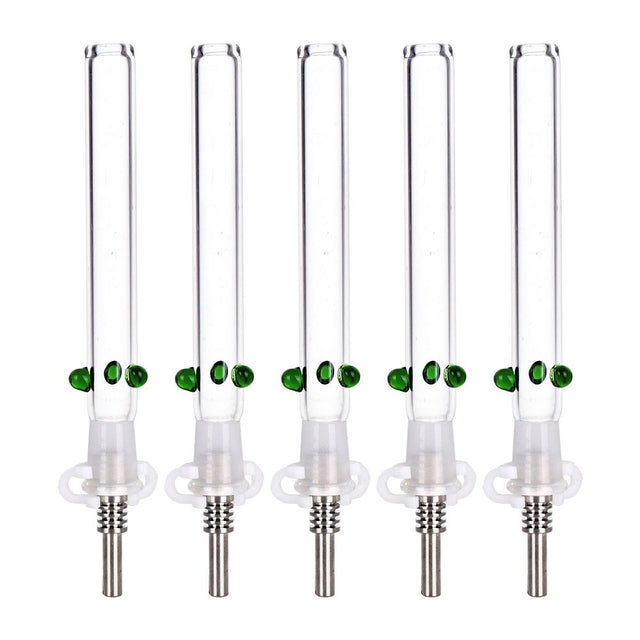 5CT BUNDLE - Glass Honey Straw w/ Titanium Tip - 6" / Clear
