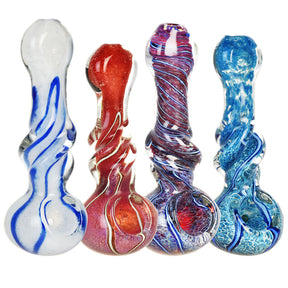中扭紋大理石紋湯匙煙斗 - 4.5 吋 / 顏色隨機