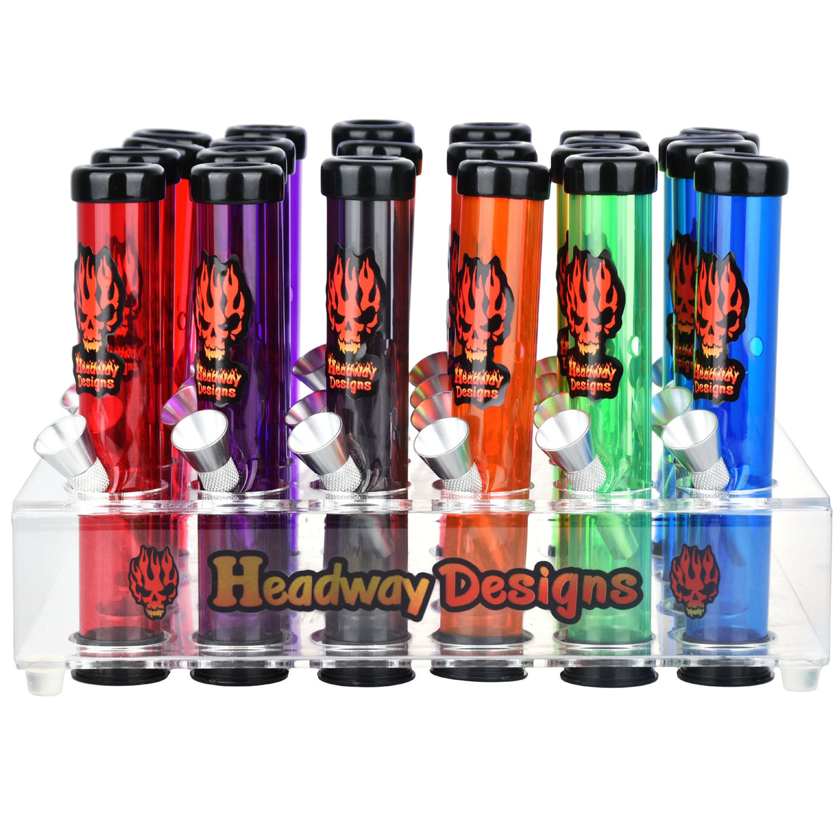 24PC DISPLAY - Headway Traveler Acrylic Pipes - Assorted