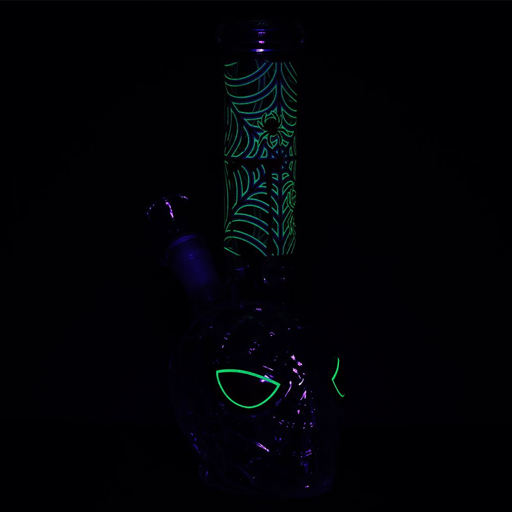 3CT 套裝 - 蜘蛛人夜光造型玻璃水煙斗 - 9.75吋 / 14mm 母接口