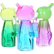 3CT BUNDLE - Cute Kitty Ombre Glass Water Pipe - 5.75" / 14mm F / Assorted Colors