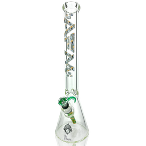 18" AFM Peace From Space Clear 9mm Glass Beaker Bong Bundle