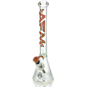 18" AFM Munching Clear Glass 9mm Beaker Bong Bundle